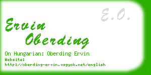 ervin oberding business card